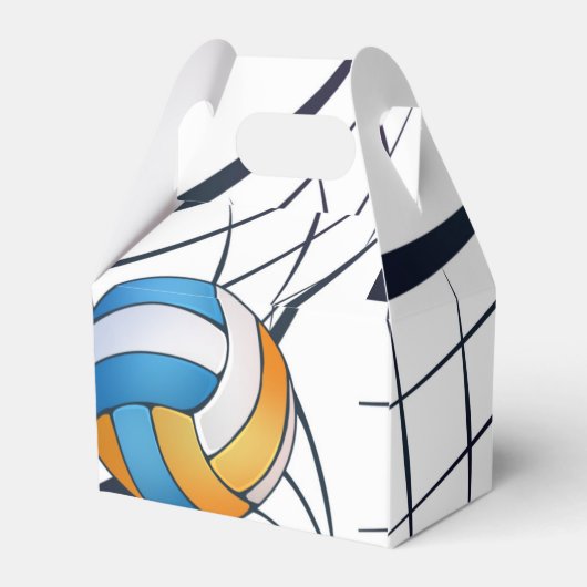 Volleyball Thema Geburtstagsparty Geschenkschachtel (Rückseite)