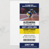 Volleyball-Ticket Geburtstag Einladung (Vorne/Hinten)