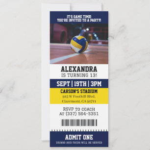Volleyball-Ticket Geburtstag Einladung