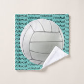 Volleyball Tile Text Design Handtuch Set (Waschlappen)