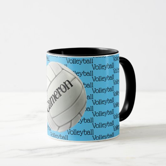 Volleyball Tiled Text Design Coffee Tasse (VorderseiteRechts)