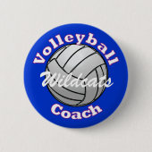 Volleyball-Trainer auf Blau Button (Vorderseite)