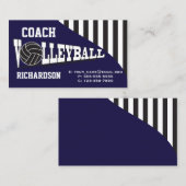 Volleyball-Trainer - Dunkelblau Visitenkarte (Vorne/Hinten)