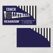 Volleyball-Trainer - Dunkelblau Visitenkarte (Vorne/Hinten)