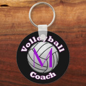 Volleyball-Trainer mit Lila Erstausbildung Schlüsselanhänger (Vorderseite)