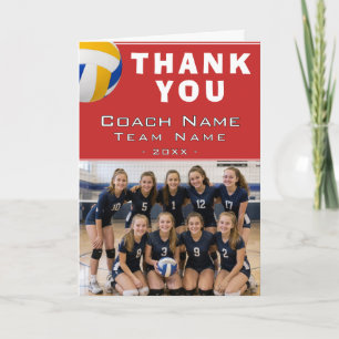Volleyball-Trainer-Spieler-Name-Foto-Dankeschön-Ka Dankeskarte