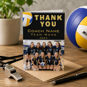 Volleyball-Trainer-Spieler-Name-Foto-Dankeschön-Ka Dankeskarte
