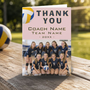 Volleyball-Trainer-Spieler-Name-Foto-Dankeschön-Ka Dankeskarte