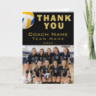 Volleyball-Trainer-Spieler-Name-Foto-Dankeschön-Ka Dankeskarte