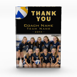 Volleyball-Trainer-Spieler-Name-Foto-Dankeschön-Ka Fotoblock