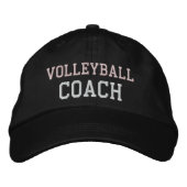 Volleyball-Trainerhut aus Rosa und Weiß Bestickte Kappe (Vorderseite)
