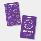 Volleyball-Trainersaal Schulfarben Pass Ausweis (Vorder- & Rückseite)