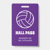 Volleyball-Trainersaal Schulfarben Pass Ausweis (Rückseite)