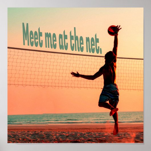 Volleyball trifft mich im Netz Poster (Vorne)