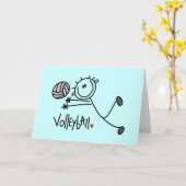 Volleyball-Tshirts und Geschenke für Strichmännche Karte (Gelbe Blume)