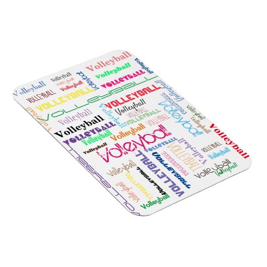 Volleyball Typografie Flexible Foto Magnet (Rechte Seite)
