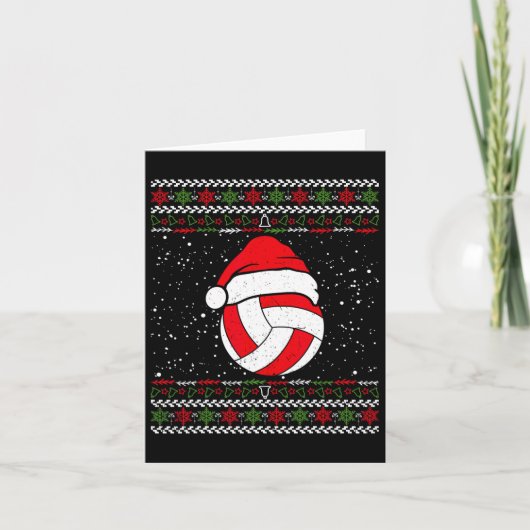 Volleyball Ugge Christmas Sweater Sport Lover Xmas Karte (Vorderseite)