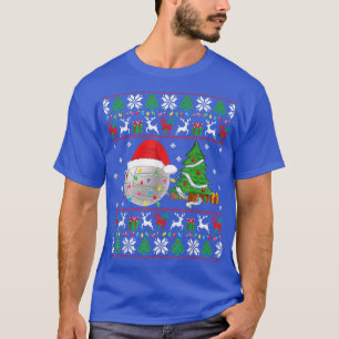Volleyball Ugly Christmas Sweater Volley Xmas Ligh T-Shirt
