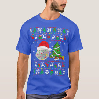 Volleyball Ugly Christmas Sweater Volley Xmas Ligh T-Shirt