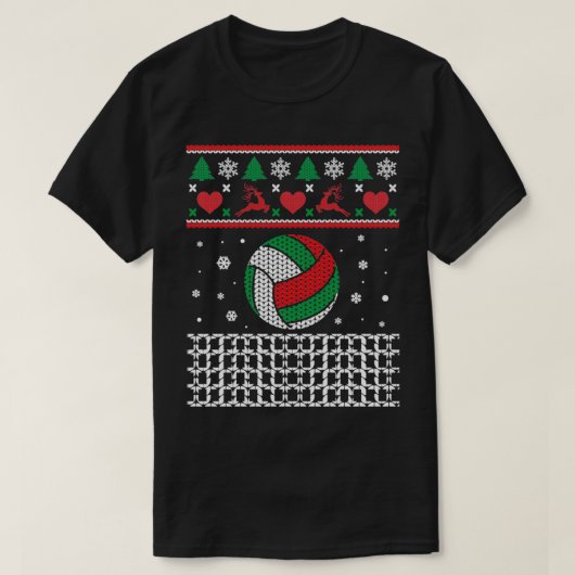 Volleyball Ugly Sweater Weihnachtsgeschenk für Vol T-Shirt (Design vorne)