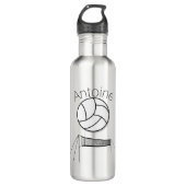 Volleyball und Netz Personalisiert Edelstahlflasche (Vorderseite)