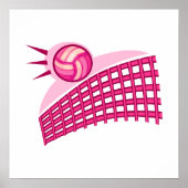 Volleyball und Netz Poster (Vorne)