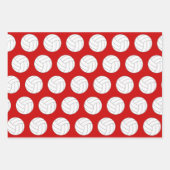 Volleyball und Schneeflocken Rote und Schwarze Wei Geschenkpapier Set (Vorderseite 2)