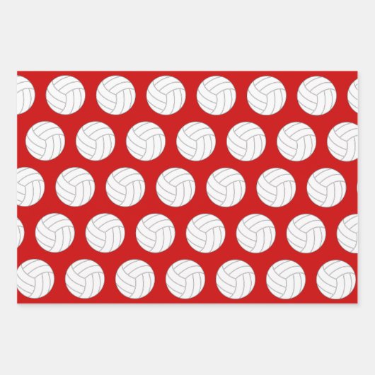 Volleyball und Schneeflocken Rote und Schwarze Wei Geschenkpapier Set (Vorderseite 2)