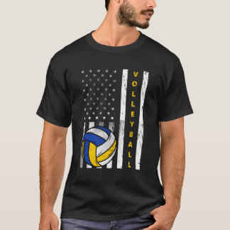 Volleyball US Flag Volleyball T-Shirt