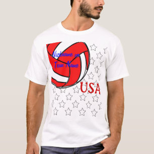 Volleyball USA rotes weißes und blau T-Shirt