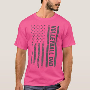 Volleyball Vater America Us Flag Patriot Funny T-Shirt