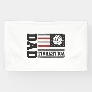 Volleyball-Vater Amerikanische Flagge Vintage-Grav Banner