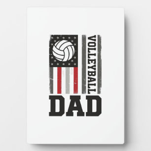 Volleyball-Vater Amerikanische Flagge Vintage-Grav Fotoplatte