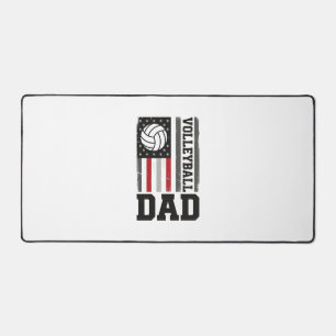 Volleyball-Vater Amerikanische Flagge Vintage-Grav Schreibtischunterlage