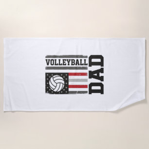 Volleyball-Vater Amerikanische Flagge Vintage-Grav Strandtuch