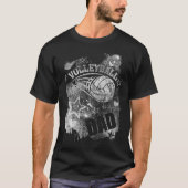 Volleyball-Vater, Black Grunge Volleyball T-Shirt (Vorderseite)