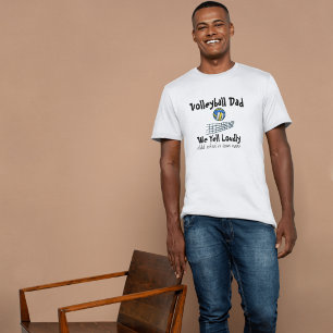 Volleyball-Vater Blau/Gelb personalisieren T-Shirt
