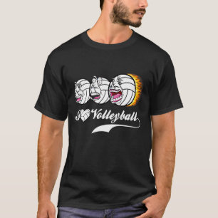 Volleyball Vater Mama gegenüber I Herz Volleyball T-Shirt