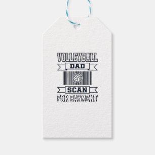 Volleyball-Vater-Scan zur Zahlung Lustiges Shirt-D Geschenkanhänger