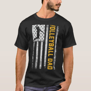 Volleyball-Vater Vintage Outfit der US-Flaggen T-Shirt