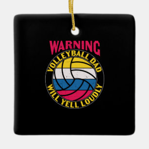 Volleyball Vater Will Yell Louly Keramikornament