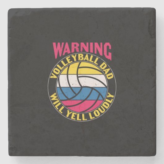 Volleyball Vater Will Yell Louly Steinuntersetzer (Vorderseite)