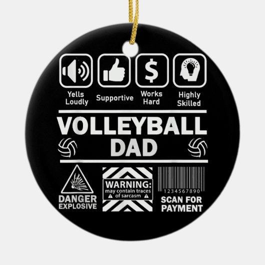 Volleyball-Vater Witziger Inhalt des Sportvaters Keramik Ornament (Vorne)