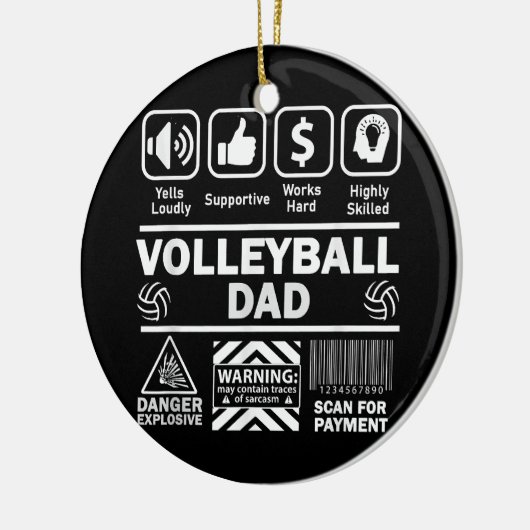 Volleyball-Vater Witziger Inhalt des Sportvaters Keramik Ornament (Links)