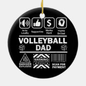 Volleyball-Vater Witziger Inhalt des Sportvaters Keramik Ornament (Hinten)