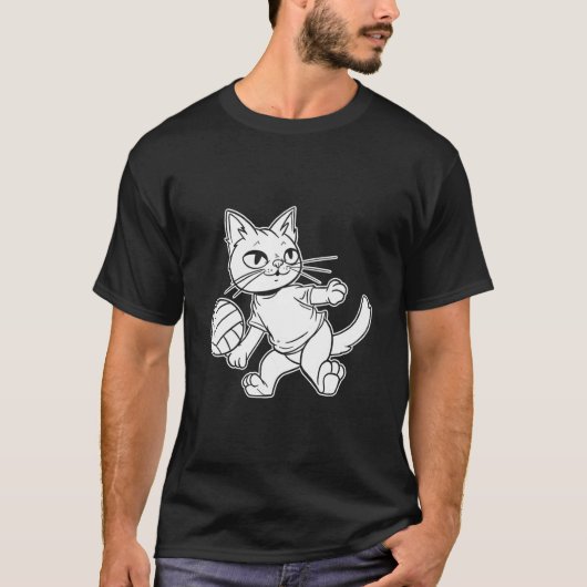 Volleyball Vball Beach Volleyball Cat T-Shirt (Vorderseite)