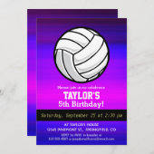 Volleyball, Violet Blue und Magenta Einladung (Vorne/Hinten)