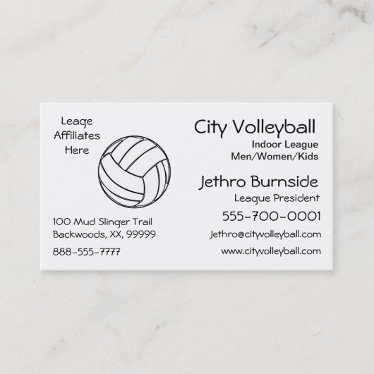 Volleyball Visitenkarte (Vorderseite)