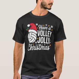 Volleyball Volley Fröhliche Weihnachten Santa Hut T-Shirt