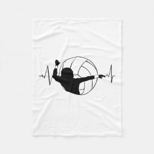 Volleyball - Volleyball Player Heartbeat Fleecedecke